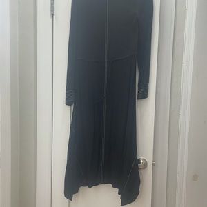 Zara black crepe dress with white detailing